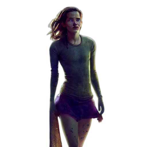 dress, creature, jacket, staff transparent PNG cut-out