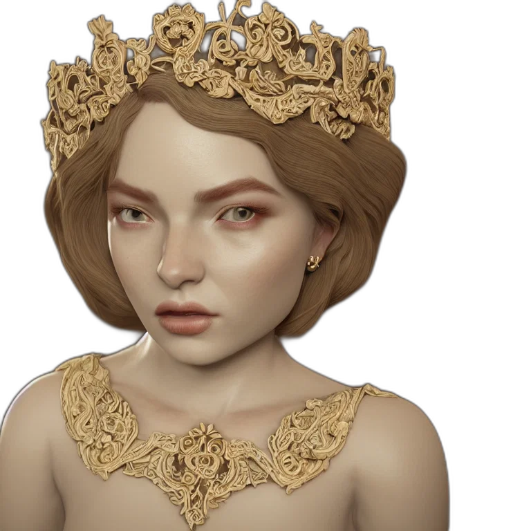 crown, jewelry, fantasy art, 3d render transparent PNG cut-out