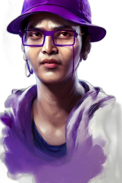 face, hat, staff, photorealistic transparent PNG cut-out