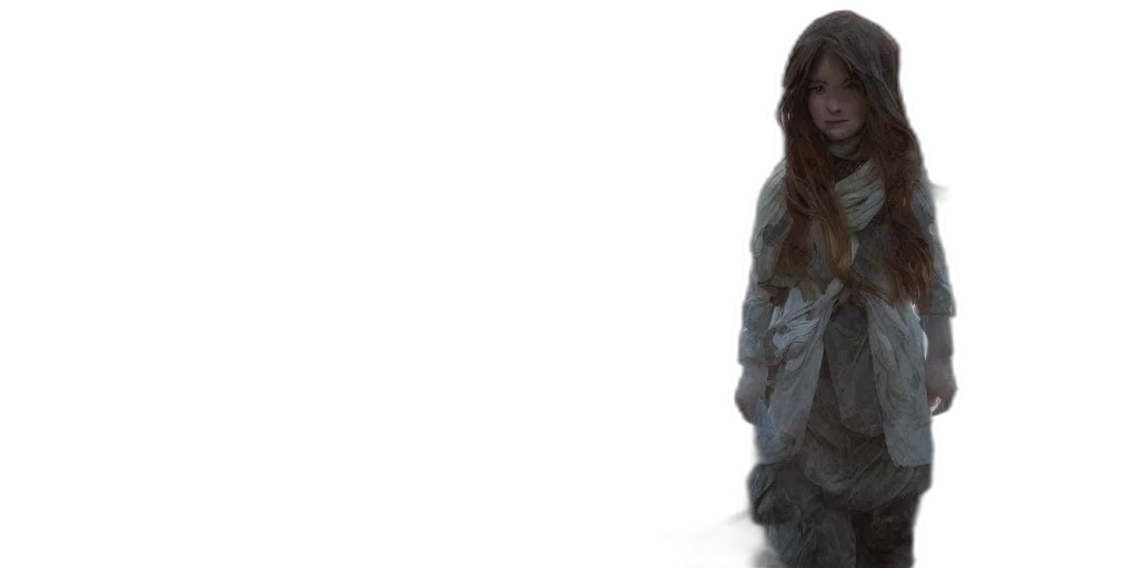 creature, dress, hair, jacket transparent PNG cut-out