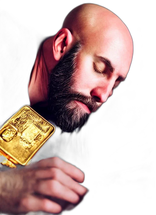 jewelry, bald, man, beard transparent PNG cut-out