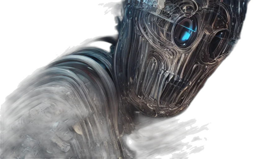 robot, mask, face, concept art transparent PNG cut-out