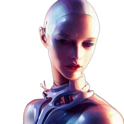 robot, face, jewelry, cyberpunk transparent PNG cut-out