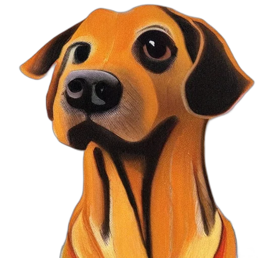 animal, staff, face, oil painting transparent PNG cut-out