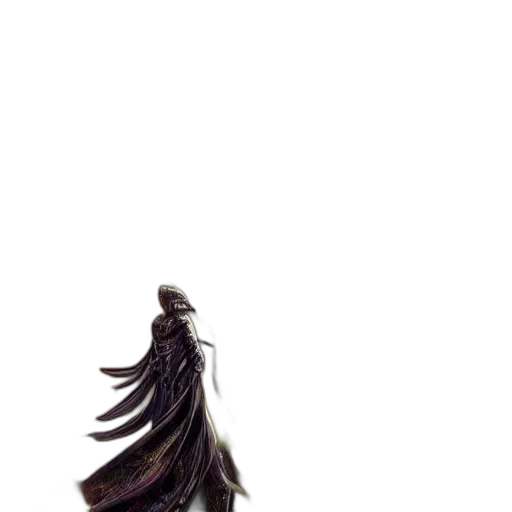 hair, dress, creature, staff transparent PNG cut-out