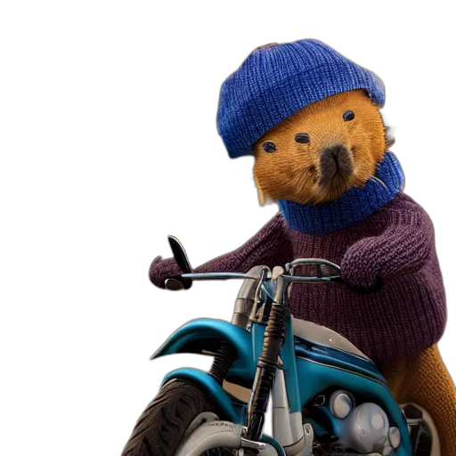 animal, hat, car, photorealistic transparent PNG cut-out