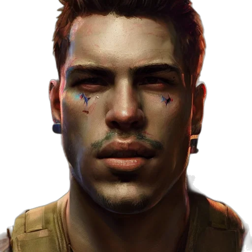 face, weapon, staff, concept art transparent PNG cut-out