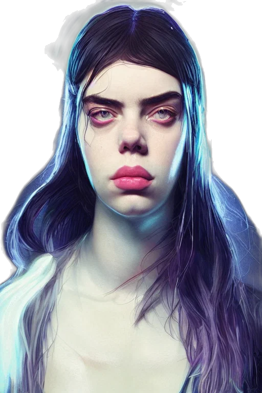 face, creature, concept art, photorealistic transparent PNG cut-out