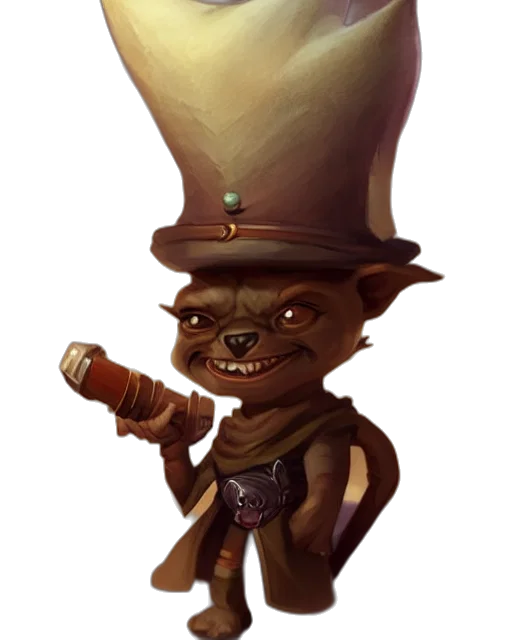 staff, hat, creature, face transparent PNG cut-out