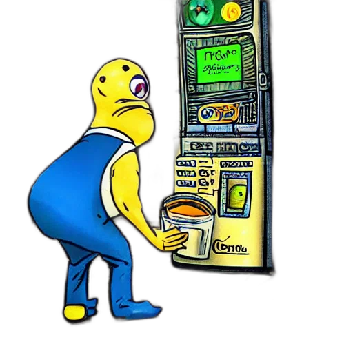 robot, food, staff, pixel art transparent PNG cut-out