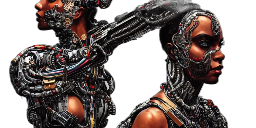 robot, cyberpunk, concept art, eugene transparent PNG cut-out