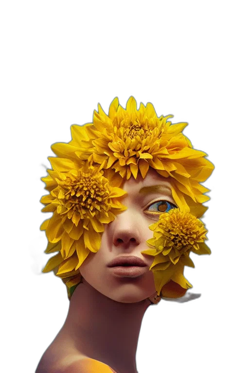 flower, face, crown, mask transparent PNG cut-out