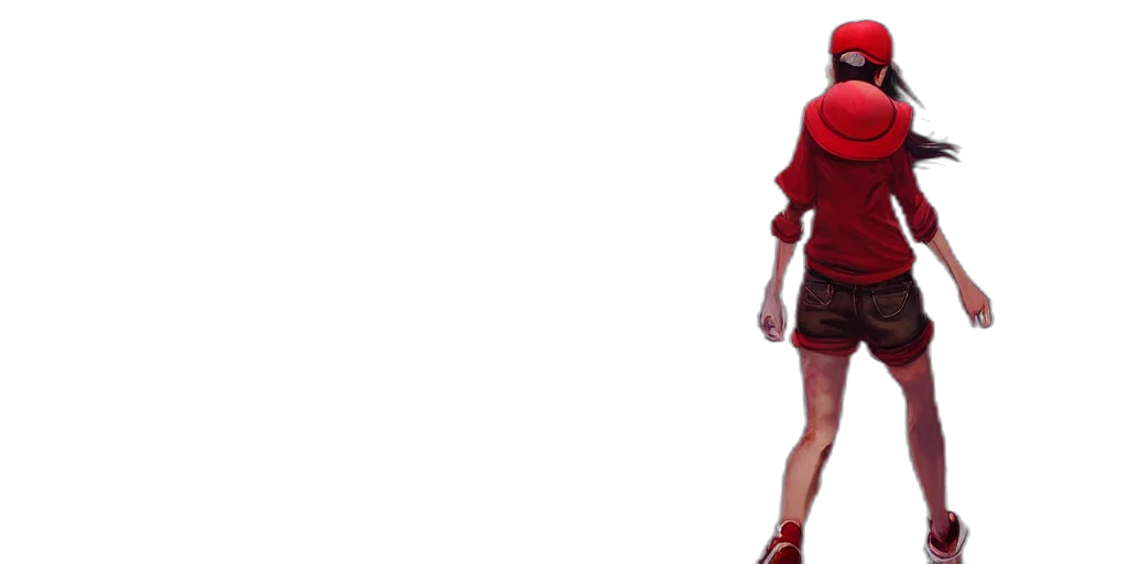 dress, jacket, hat, staff transparent PNG cut-out