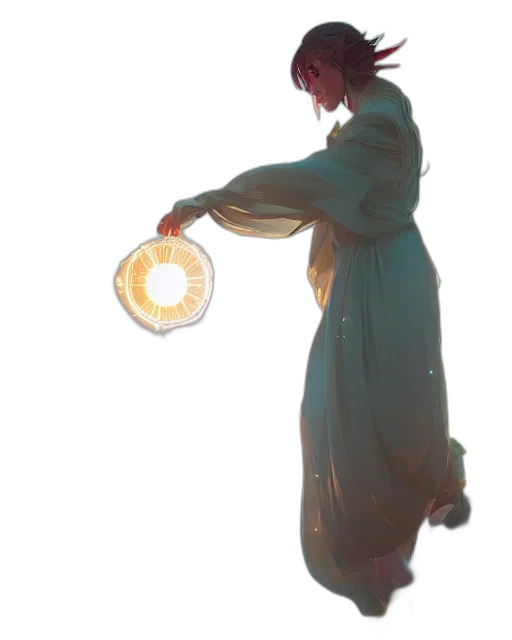 dress, mask, staff, jewelry transparent PNG cut-out