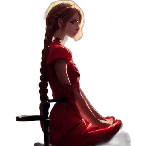 dress, staff, hair, crown transparent PNG cut-out