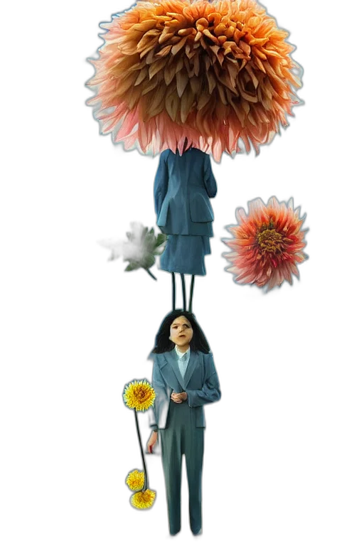 umbrella, staff, flower, jacket transparent PNG cut-out