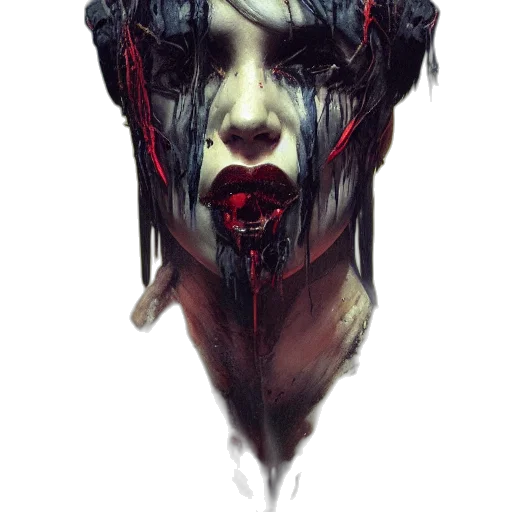 face, mask, creature, concept art transparent PNG cut-out