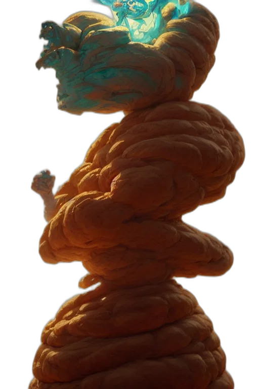hair, creature, staff, dress transparent PNG cut-out