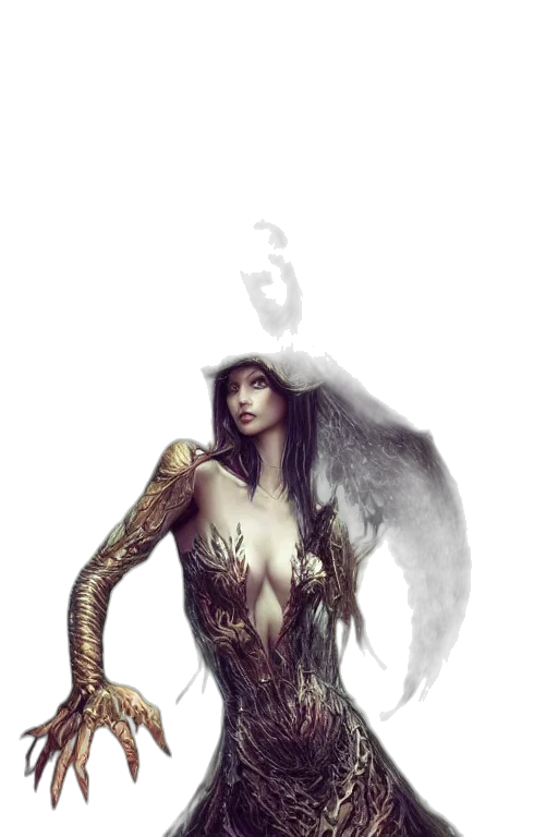 dragon, dress, creature, weapon transparent PNG cut-out