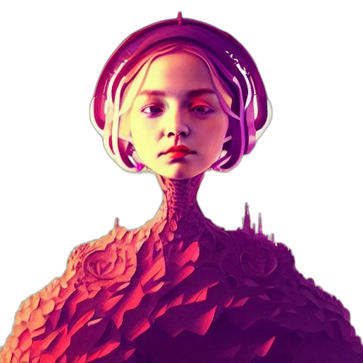 face, dress, crown, robot transparent PNG cut-out