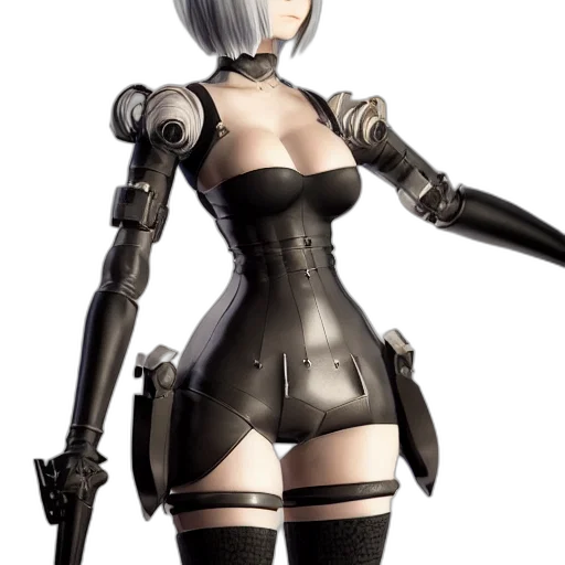 robot, weapon, concept art, 3d render transparent PNG cut-out