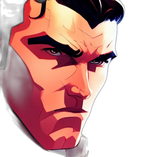face, mask, comic book art, concept art transparent PNG cut-out