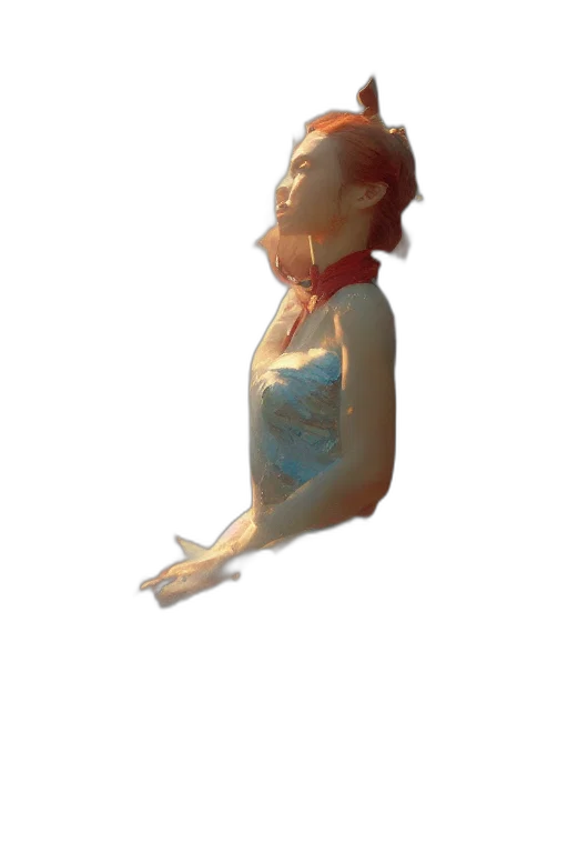 dress, face, jewelry, staff transparent PNG cut-out