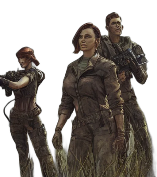 concept art, comic book art, fantasy art, cyberpunk transparent PNG cut-out