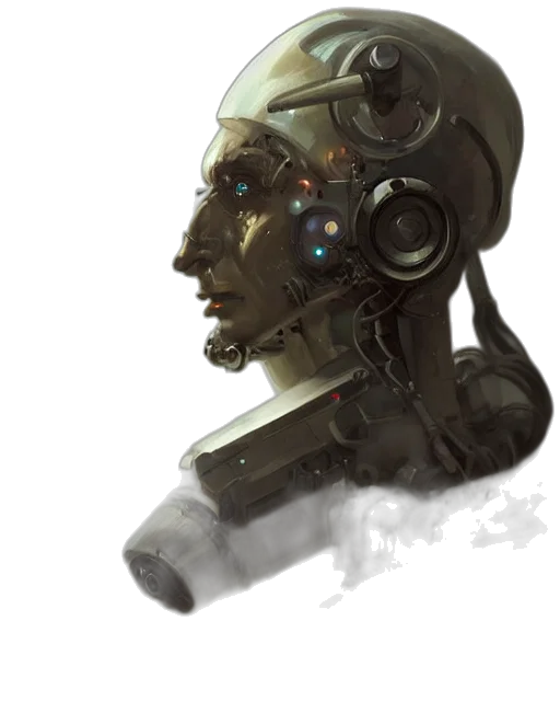 robot, face, mask, weapon transparent PNG cut-out