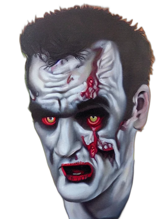 face, concept art, photorealistic, comic book art transparent PNG cut-out