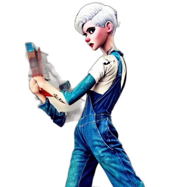 robot, jacket, staff, weapon transparent PNG cut-out