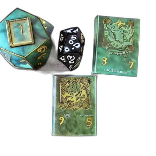 green, dragon, hoarding, dice transparent PNG cut-out