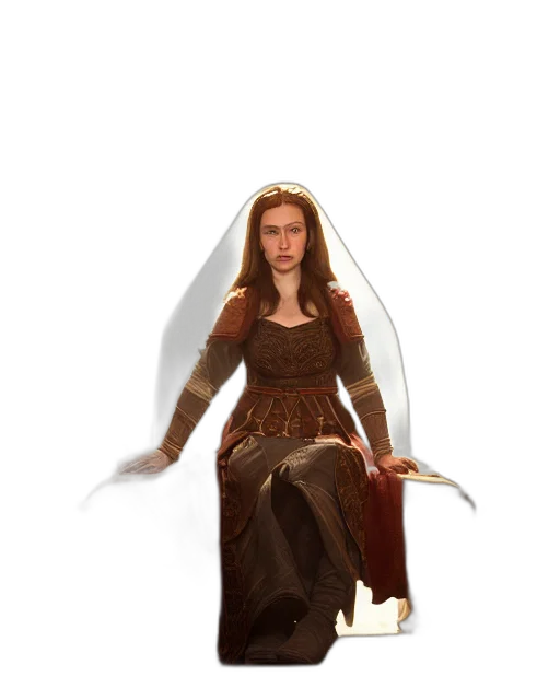 dress, sword, staff, jewelry transparent PNG cut-out