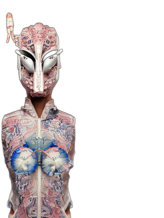 mask, 3d render, cyberpunk, concept art transparent PNG cut-out