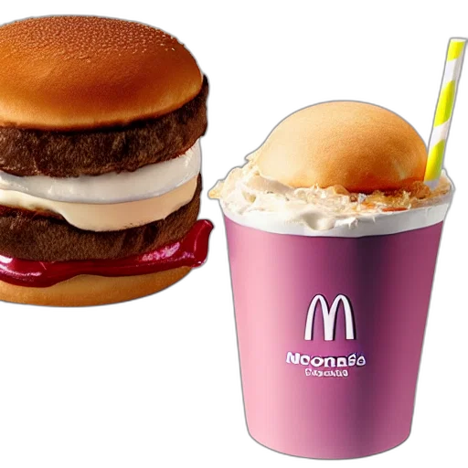 food, photorealistic, 3d render, vaporwave transparent PNG cut-out