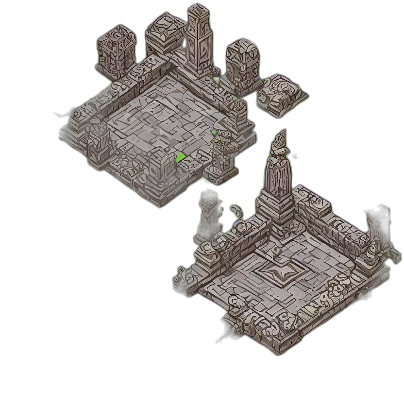 building, pixel art, concept art, 3d render transparent PNG cut-out