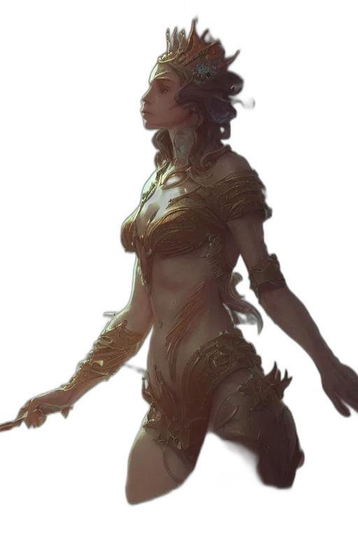 dragon, creature, dress, staff transparent PNG cut-out