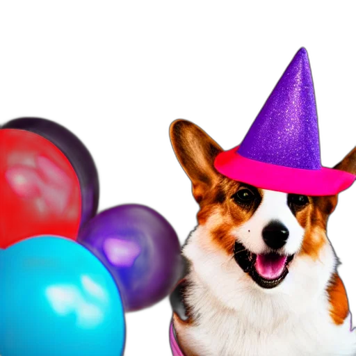 hat, animal, staff, corgi transparent PNG cut-out