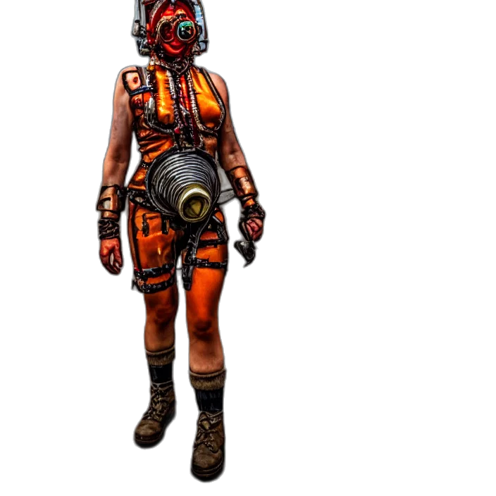 mask, robot, staff, creature transparent PNG cut-out