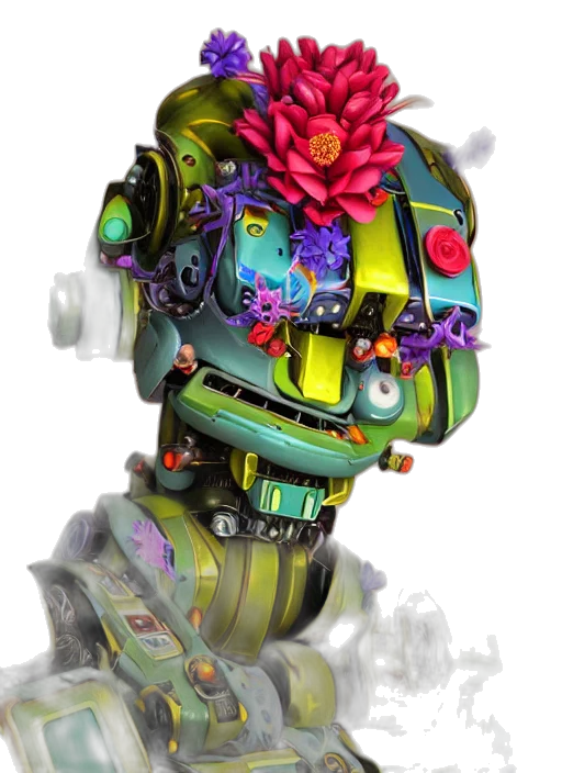robot, mask, face, crown transparent PNG cut-out