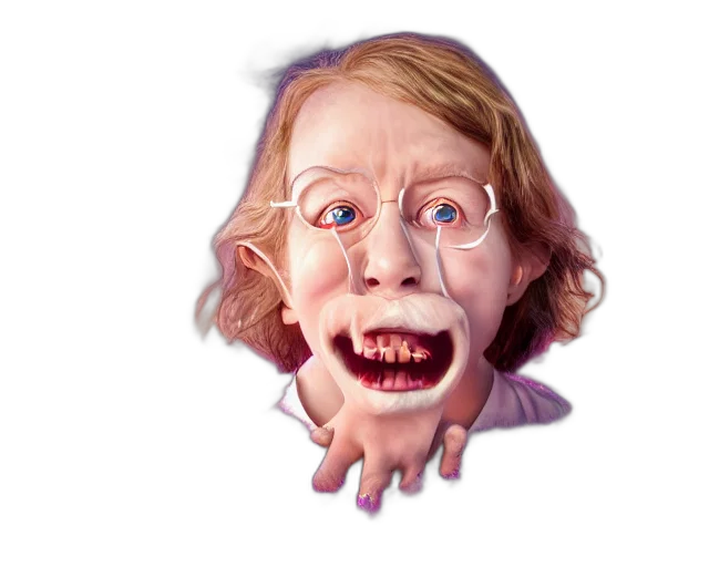 face, mask, creature, photorealistic transparent PNG cut-out