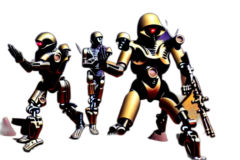 robot, concept art, 3d render, pixel art transparent PNG cut-out