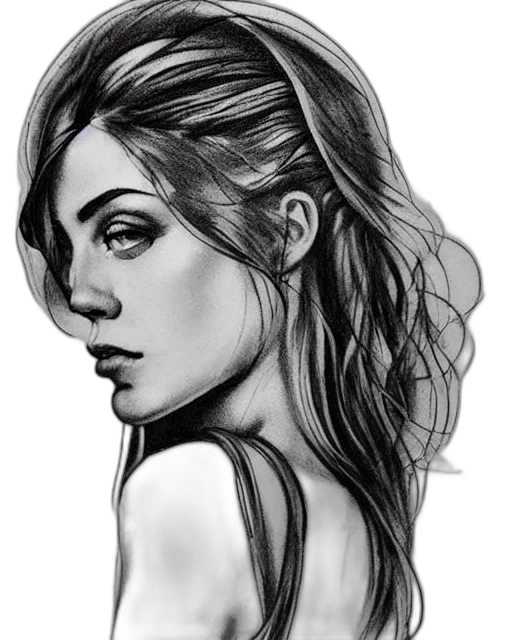 face, dress, hair, photorealistic transparent PNG cut-out