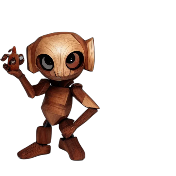 robot, staff, creature, 3d render transparent PNG cut-out