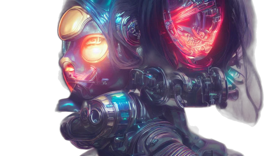robot, mask, face, creature transparent PNG cut-out
