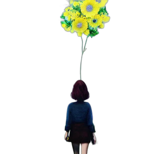 umbrella, flower, dress, creature transparent PNG cut-out