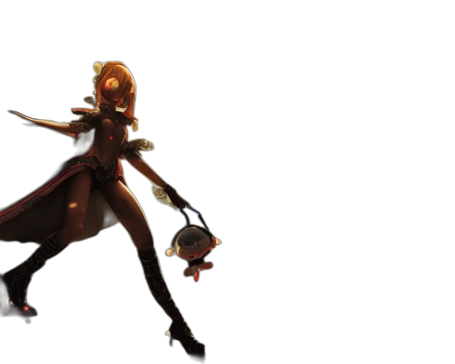 staff, weapon, dress, hair transparent PNG cut-out