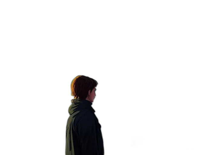 jacket, staff, face, robot transparent PNG cut-out