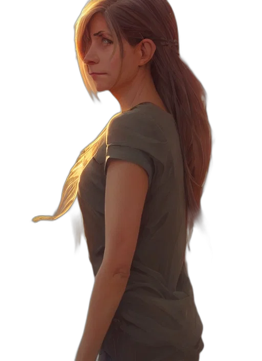 staff, hair, face, dress transparent PNG cut-out