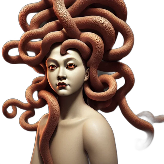 hair, creature, concept art, 3d render transparent PNG cut-out
